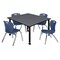 Regency Tables > Height Adjustable > Square Mobile Table & Chair Sets, 48 W, 48 L, 23-34 H, Grey TB4848GYAPCBK45NV - alternate 1
